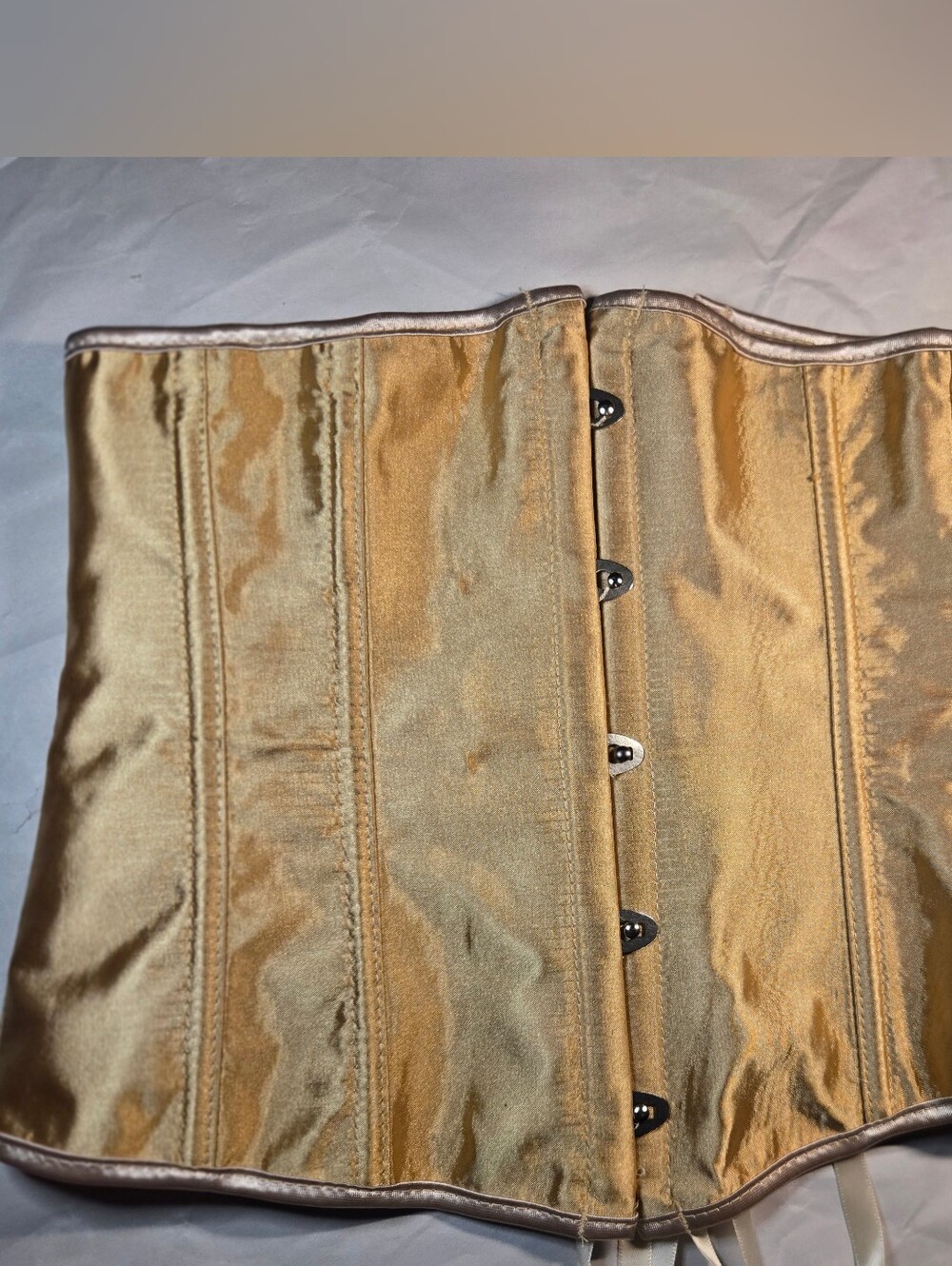 Gold Satin Waist Cincher Corset Accessory